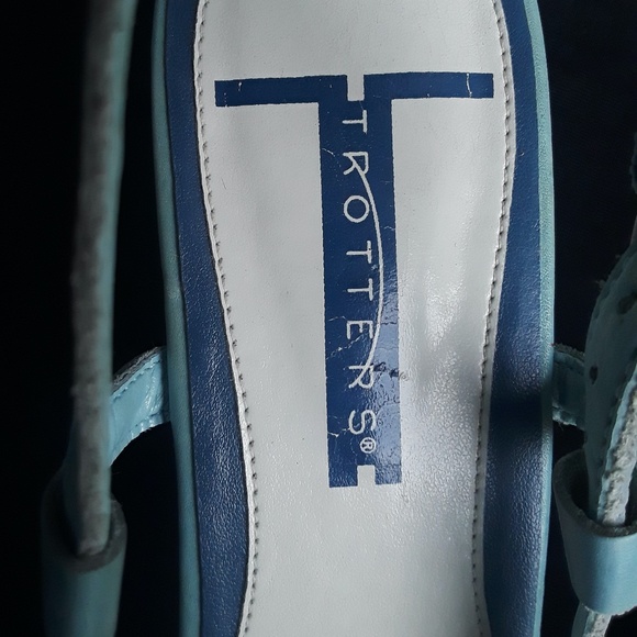 Trotters Leather Sling-back Sandal in Powder Blue - Picture 7 of 12